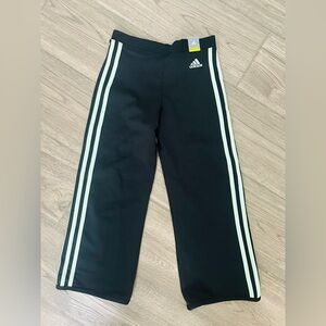 Adidas Women’s Black Jogger Capris with Mint green Stripes